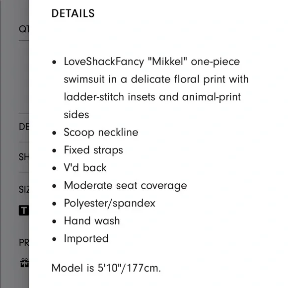 🔥 LoveShackFancy Mikkel One Piece Swimsuit NWT Large - Picture 8 of 8